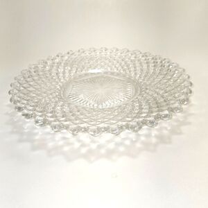 Indiana Glass Serving Platter Diamond Point Pattern Vintage Crystal Relish Plate